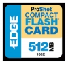 memory card EDGE, memory card EDGE ProShot 100x 512MB CF, EDGE memory card, EDGE ProShot 100x 512MB CF memory card, memory stick EDGE, EDGE memory stick, EDGE ProShot 100x 512MB CF, EDGE ProShot 100x 512MB CF specifications, EDGE ProShot 100x 512MB CF