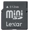 memory card Lexar, memory card Lexar 512MB miniSD, Lexar memory card, Lexar 512MB miniSD memory card, memory stick Lexar, Lexar memory stick, Lexar 512MB miniSD, Lexar 512MB miniSD specifications, Lexar 512MB miniSD