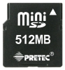 memory card Pretec, memory card Pretec miniSD 512MB, Pretec memory card, Pretec miniSD 512MB memory card, memory stick Pretec, Pretec memory stick, Pretec miniSD 512MB, Pretec miniSD 512MB specifications, Pretec miniSD 512MB