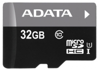 memory card ADATA, memory card ADATA Premier microSDHC Class 10 UHS-I U1 32GB + microReader V3, ADATA memory card, ADATA Premier microSDHC Class 10 UHS-I U1 32GB + microReader V3 memory card, memory stick ADATA, ADATA memory stick, ADATA Premier microSDHC Class 10 UHS-I U1 32GB + microReader V3, ADATA Premier microSDHC Class 10 UHS-I U1 32GB + microReader V3 specifications, ADATA Premier microSDHC Class 10 UHS-I U1 32GB + microReader V3