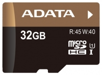 memory card ADATA, memory card ADATA Premier Pro microSDHC UHS-I U1 32GB + SD adapter, ADATA memory card, ADATA Premier Pro microSDHC UHS-I U1 32GB + SD adapter memory card, memory stick ADATA, ADATA memory stick, ADATA Premier Pro microSDHC UHS-I U1 32GB + SD adapter, ADATA Premier Pro microSDHC UHS-I U1 32GB + SD adapter specifications, ADATA Premier Pro microSDHC UHS-I U1 32GB + SD adapter