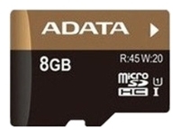 memory card ADATA, memory card ADATA Premier Pro microSDHC UHS-I U1 8GB, ADATA memory card, ADATA Premier Pro microSDHC UHS-I U1 8GB memory card, memory stick ADATA, ADATA memory stick, ADATA Premier Pro microSDHC UHS-I U1 8GB, ADATA Premier Pro microSDHC UHS-I U1 8GB specifications, ADATA Premier Pro microSDHC UHS-I U1 8GB