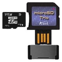 memory card ADATA, memory card ADATA Reader Series microSDHC Trio 4Gb, ADATA memory card, ADATA Reader Series microSDHC Trio 4Gb memory card, memory stick ADATA, ADATA memory stick, ADATA Reader Series microSDHC Trio 4Gb, ADATA Reader Series microSDHC Trio 4Gb specifications, ADATA Reader Series microSDHC Trio 4Gb