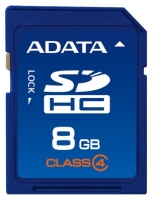 memory card ADATA, memory card ADATA SDHC Class 4 8GB, ADATA memory card, ADATA SDHC Class 4 8GB memory card, memory stick ADATA, ADATA memory stick, ADATA SDHC Class 4 8GB, ADATA SDHC Class 4 8GB specifications, ADATA SDHC Class 4 8GB