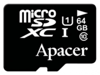 memory card Apacer, memory card Apacer microSDXC Card Class 10 UHS-I U1 64GB, Apacer memory card, Apacer microSDXC Card Class 10 UHS-I U1 64GB memory card, memory stick Apacer, Apacer memory stick, Apacer microSDXC Card Class 10 UHS-I U1 64GB, Apacer microSDXC Card Class 10 UHS-I U1 64GB specifications, Apacer microSDXC Card Class 10 UHS-I U1 64GB