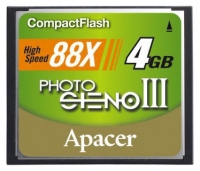 memory card Apacer, memory card Apacer Photo Steno III CF 88X 4GB, Apacer memory card, Apacer Photo Steno III CF 88X 4GB memory card, memory stick Apacer, Apacer memory stick, Apacer Photo Steno III CF 88X 4GB, Apacer Photo Steno III CF 88X 4GB specifications, Apacer Photo Steno III CF 88X 4GB