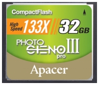 memory card Apacer, memory card Apacer Photo Steno Pro III CF 133X 32GB, Apacer memory card, Apacer Photo Steno Pro III CF 133X 32GB memory card, memory stick Apacer, Apacer memory stick, Apacer Photo Steno Pro III CF 133X 32GB, Apacer Photo Steno Pro III CF 133X 32GB specifications, Apacer Photo Steno Pro III CF 133X 32GB