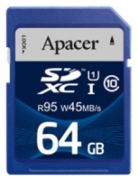 memory card Apacer, memory card Apacer SDXC Class 10 UHS-I U1 (R95 W45 MB/s) 64GB, Apacer memory card, Apacer SDXC Class 10 UHS-I U1 (R95 W45 MB/s) 64GB memory card, memory stick Apacer, Apacer memory stick, Apacer SDXC Class 10 UHS-I U1 (R95 W45 MB/s) 64GB, Apacer SDXC Class 10 UHS-I U1 (R95 W45 MB/s) 64GB specifications, Apacer SDXC Class 10 UHS-I U1 (R95 W45 MB/s) 64GB