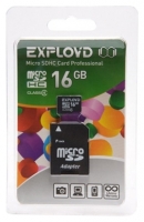 memory card EXPLOYD, memory card EXPLOYD 16GB microSDHC Class 4 + SD adapter, EXPLOYD memory card, EXPLOYD 16GB microSDHC Class 4 + SD adapter memory card, memory stick EXPLOYD, EXPLOYD memory stick, EXPLOYD 16GB microSDHC Class 4 + SD adapter, EXPLOYD 16GB microSDHC Class 4 + SD adapter specifications, EXPLOYD 16GB microSDHC Class 4 + SD adapter