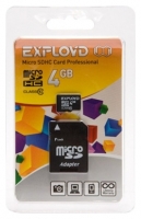 memory card EXPLOYD, memory card EXPLOYD 4GB microSDHC Class 10 + SD adapter, EXPLOYD memory card, EXPLOYD 4GB microSDHC Class 10 + SD adapter memory card, memory stick EXPLOYD, EXPLOYD memory stick, EXPLOYD 4GB microSDHC Class 10 + SD adapter, EXPLOYD 4GB microSDHC Class 10 + SD adapter specifications, EXPLOYD 4GB microSDHC Class 10 + SD adapter