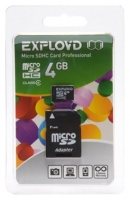 memory card EXPLOYD, memory card EXPLOYD 4GB microSDHC Class 4 + SD adapter, EXPLOYD memory card, EXPLOYD 4GB microSDHC Class 4 + SD adapter memory card, memory stick EXPLOYD, EXPLOYD memory stick, EXPLOYD 4GB microSDHC Class 4 + SD adapter, EXPLOYD 4GB microSDHC Class 4 + SD adapter specifications, EXPLOYD 4GB microSDHC Class 4 + SD adapter