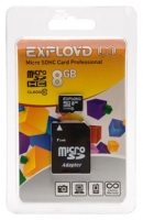 memory card EXPLOYD, memory card EXPLOYD 8GB microSDHC Class 10 + SD adapter, EXPLOYD memory card, EXPLOYD 8GB microSDHC Class 10 + SD adapter memory card, memory stick EXPLOYD, EXPLOYD memory stick, EXPLOYD 8GB microSDHC Class 10 + SD adapter, EXPLOYD 8GB microSDHC Class 10 + SD adapter specifications, EXPLOYD 8GB microSDHC Class 10 + SD adapter