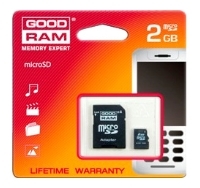 memory card GoodRAM, memory card GoodRAM SDU2GAGRR9, GoodRAM memory card, GoodRAM SDU2GAGRR9 memory card, memory stick GoodRAM, GoodRAM memory stick, GoodRAM SDU2GAGRR9, GoodRAM SDU2GAGRR9 specifications, GoodRAM SDU2GAGRR9