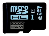 memory card GoodRAM, memory card GoodRAM SDU64GXCUHS1AGRR10, GoodRAM memory card, GoodRAM SDU64GXCUHS1AGRR10 memory card, memory stick GoodRAM, GoodRAM memory stick, GoodRAM SDU64GXCUHS1AGRR10, GoodRAM SDU64GXCUHS1AGRR10 specifications, GoodRAM SDU64GXCUHS1AGRR10