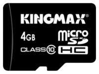 memory card Kingmax, memory card Kingmax microSDHC Class 10 Card 4GB + SD adapter, Kingmax memory card, Kingmax microSDHC Class 10 Card 4GB + SD adapter memory card, memory stick Kingmax, Kingmax memory stick, Kingmax microSDHC Class 10 Card 4GB + SD adapter, Kingmax microSDHC Class 10 Card 4GB + SD adapter specifications, Kingmax microSDHC Class 10 Card 4GB + SD adapter