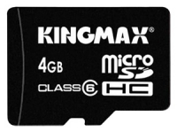 memory card Kingmax, memory card Kingmax microSDHC Class 6 Card 4GB + SD adapter, Kingmax memory card, Kingmax microSDHC Class 6 Card 4GB + SD adapter memory card, memory stick Kingmax, Kingmax memory stick, Kingmax microSDHC Class 6 Card 4GB + SD adapter, Kingmax microSDHC Class 6 Card 4GB + SD adapter specifications, Kingmax microSDHC Class 6 Card 4GB + SD adapter