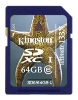 memory card Kingston, memory card Kingston SD6 - /64GB-U, Kingston memory card, Kingston SD6 - /64GB-U memory card, memory stick Kingston, Kingston memory stick, Kingston SD6 - /64GB-U, Kingston SD6 - /64GB-U specifications, Kingston SD6 - /64GB-U