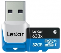 memory card Lexar, memory card Lexar microSDHC Class 10 UHS Class 1 633x 32GB + USB reader 3.0, Lexar memory card, Lexar microSDHC Class 10 UHS Class 1 633x 32GB + USB reader 3.0 memory card, memory stick Lexar, Lexar memory stick, Lexar microSDHC Class 10 UHS Class 1 633x 32GB + USB reader 3.0, Lexar microSDHC Class 10 UHS Class 1 633x 32GB + USB reader 3.0 specifications, Lexar microSDHC Class 10 UHS Class 1 633x 32GB + USB reader 3.0