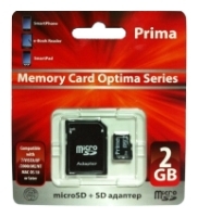 memory card Prima, memory card Prima microSD 2GB + SD adapter, Prima memory card, Prima microSD 2GB + SD adapter memory card, memory stick Prima, Prima memory stick, Prima microSD 2GB + SD adapter, Prima microSD 2GB + SD adapter specifications, Prima microSD 2GB + SD adapter