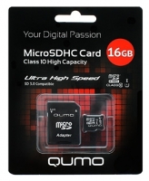 memory card Qumo, memory card Qumo microSDHC class 10 UHS-I U1 16GB + SD adapter, Qumo memory card, Qumo microSDHC class 10 UHS-I U1 16GB + SD adapter memory card, memory stick Qumo, Qumo memory stick, Qumo microSDHC class 10 UHS-I U1 16GB + SD adapter, Qumo microSDHC class 10 UHS-I U1 16GB + SD adapter specifications, Qumo microSDHC class 10 UHS-I U1 16GB + SD adapter