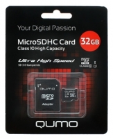 memory card Qumo, memory card Qumo microSDHC class 10 UHS-I U1 32GB + SD adapter, Qumo memory card, Qumo microSDHC class 10 UHS-I U1 32GB + SD adapter memory card, memory stick Qumo, Qumo memory stick, Qumo microSDHC class 10 UHS-I U1 32GB + SD adapter, Qumo microSDHC class 10 UHS-I U1 32GB + SD adapter specifications, Qumo microSDHC class 10 UHS-I U1 32GB + SD adapter