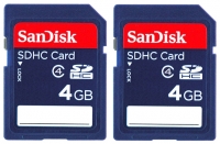 memory card Sandisk, memory card Sandisk SDHC Card 2x4GB Class 4, Sandisk memory card, Sandisk SDHC Card 2x4GB Class 4 memory card, memory stick Sandisk, Sandisk memory stick, Sandisk SDHC Card 2x4GB Class 4, Sandisk SDHC Card 2x4GB Class 4 specifications, Sandisk SDHC Card 2x4GB Class 4