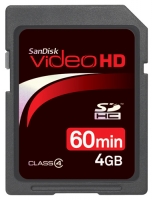 memory card Sandisk, memory card Sandisk Video HD SDHC Class 4 4GB, Sandisk memory card, Sandisk Video HD SDHC Class 4 4GB memory card, memory stick Sandisk, Sandisk memory stick, Sandisk Video HD SDHC Class 4 4GB, Sandisk Video HD SDHC Class 4 4GB specifications, Sandisk Video HD SDHC Class 4 4GB