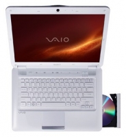 laptop Sony, notebook Sony VAIO VGN-CS190JTW (Core 2 Duo P8400 2260 Mhz/14.1