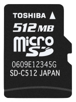 memory card Toshiba, memory card Toshiba SD-MC512MA, Toshiba memory card, Toshiba SD-MC512MA memory card, memory stick Toshiba, Toshiba memory stick, Toshiba SD-MC512MA, Toshiba SD-MC512MA specifications, Toshiba SD-MC512MA