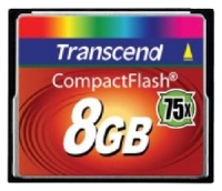 memory card Transcend, memory card Transcend TS8GCF75, Transcend memory card, Transcend TS8GCF75 memory card, memory stick Transcend, Transcend memory stick, Transcend TS8GCF75, Transcend TS8GCF75 specifications, Transcend TS8GCF75