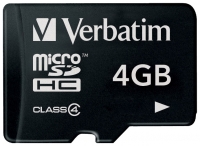 memory card Verbatim, memory card Verbatim microSDHC Class 4 Card 4GB, Verbatim memory card, Verbatim microSDHC Class 4 Card 4GB memory card, memory stick Verbatim, Verbatim memory stick, Verbatim microSDHC Class 4 Card 4GB, Verbatim microSDHC Class 4 Card 4GB specifications, Verbatim microSDHC Class 4 Card 4GB